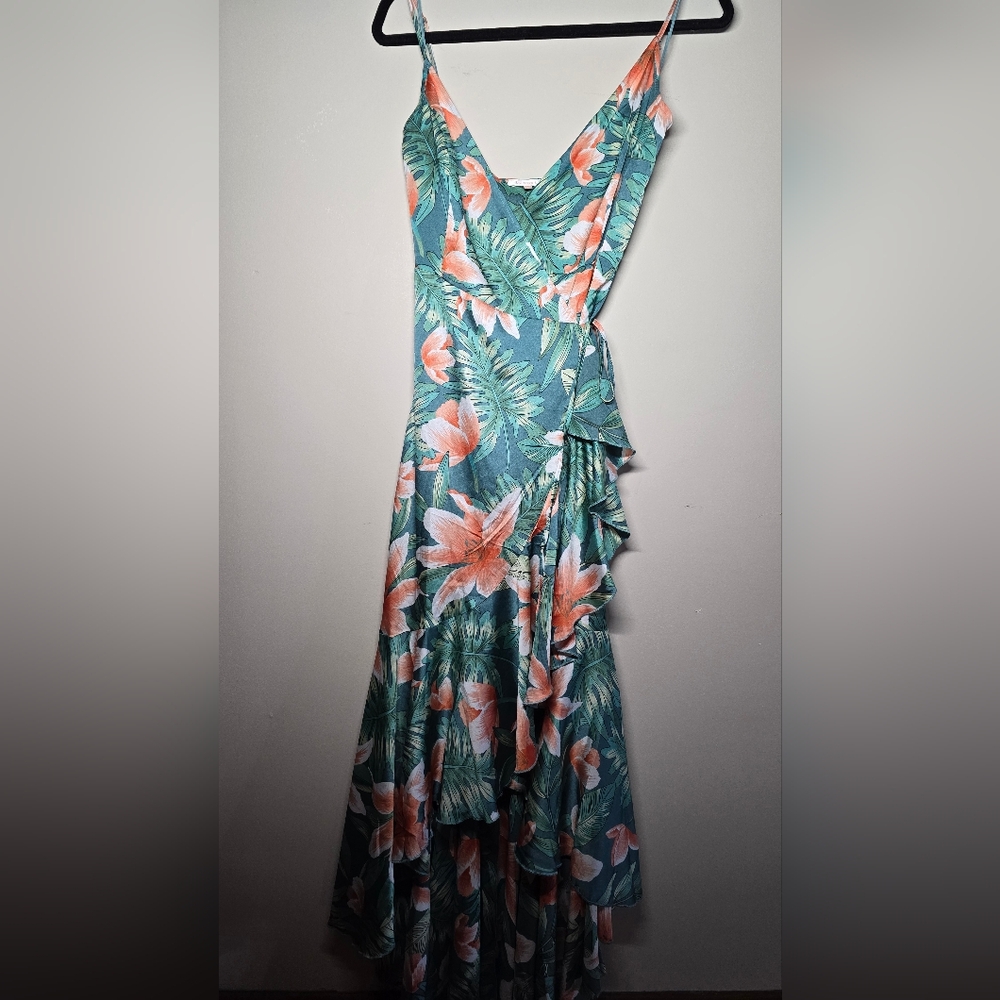 Floral Print Wrap Maxi Dress